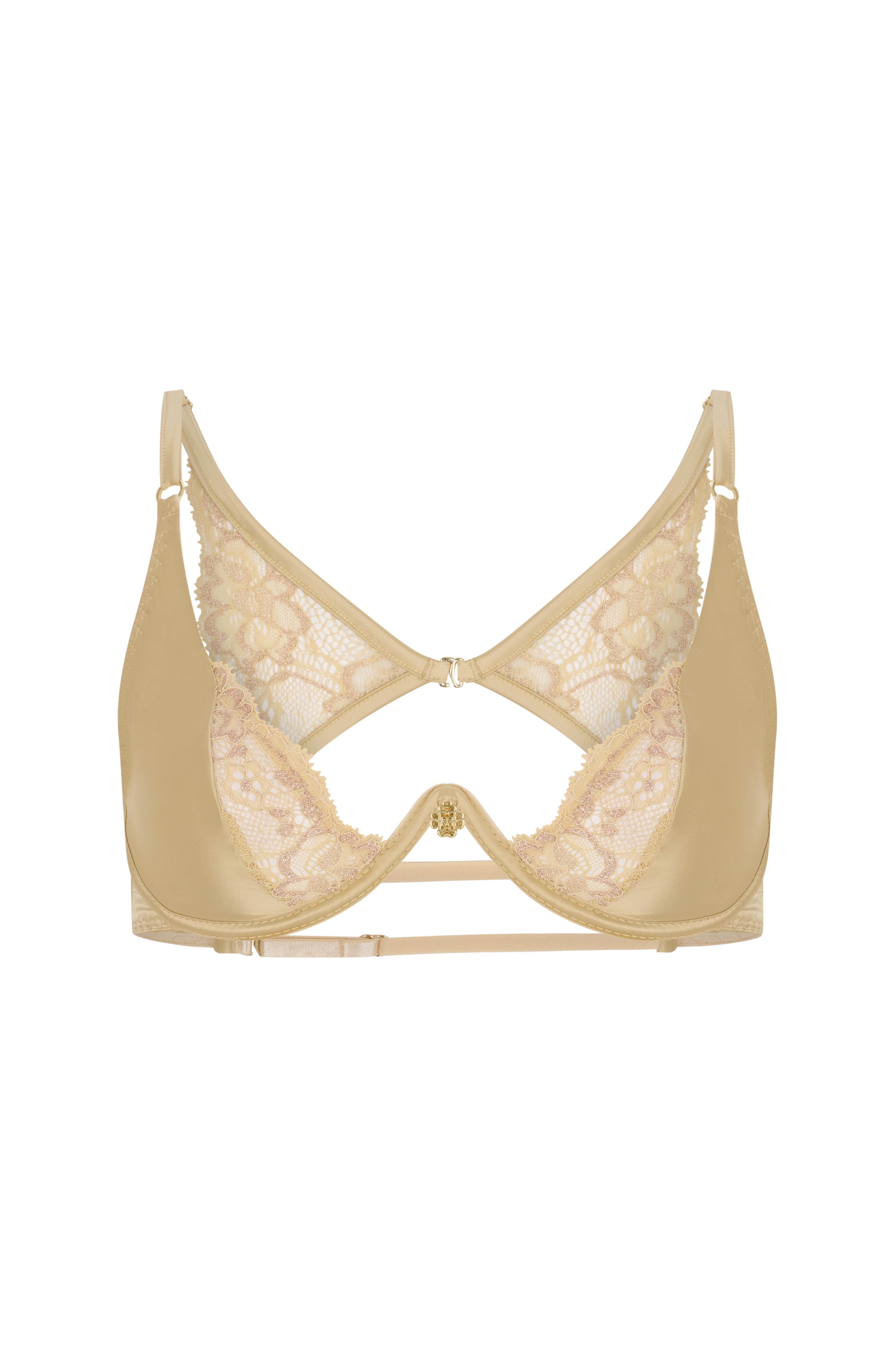 Le Passe Ten Tek Balenli Dantel Detaylı Saten Balconette