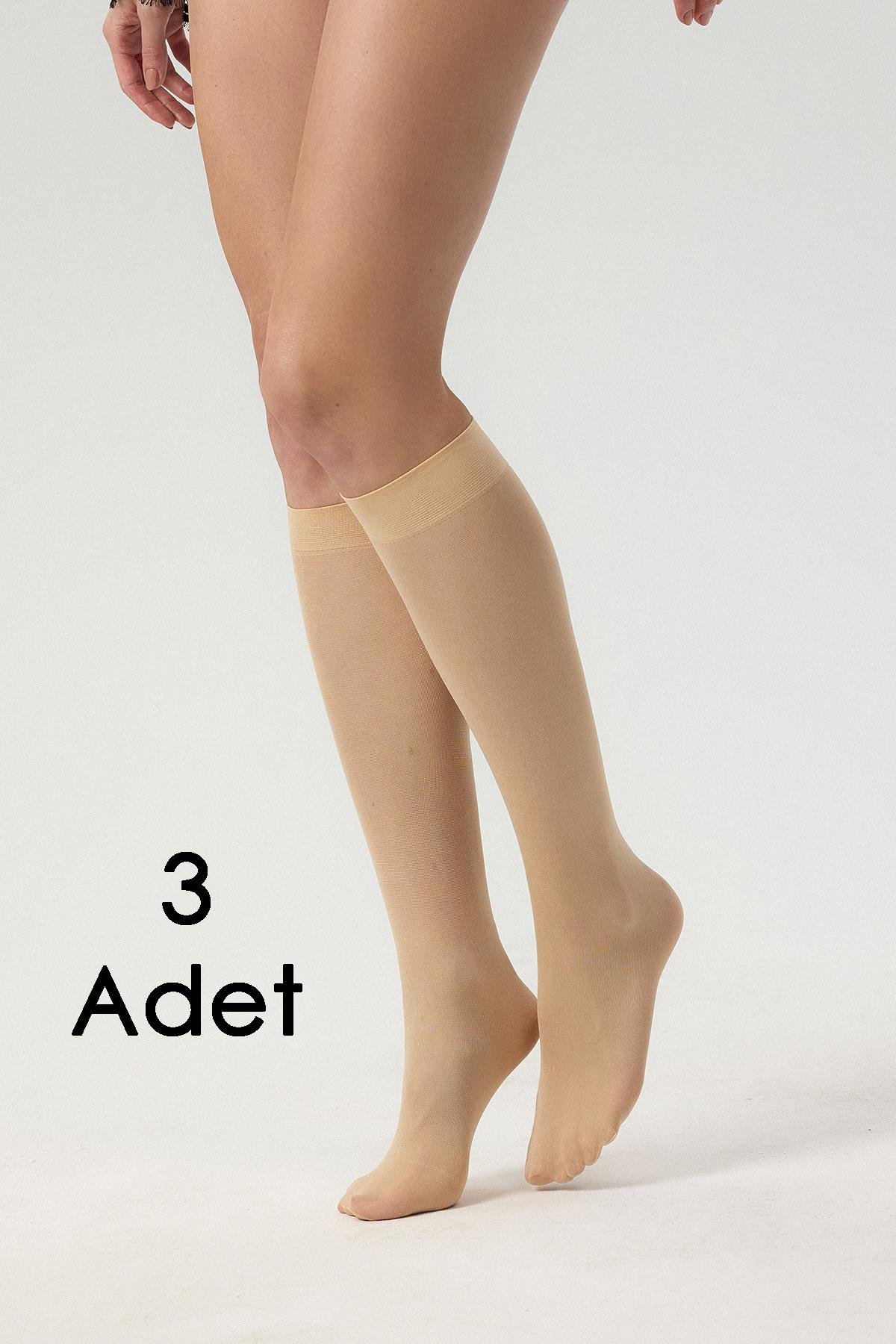 Miod 40 Den  Mat Dizaltı Çorabı Ten 3'lü Set