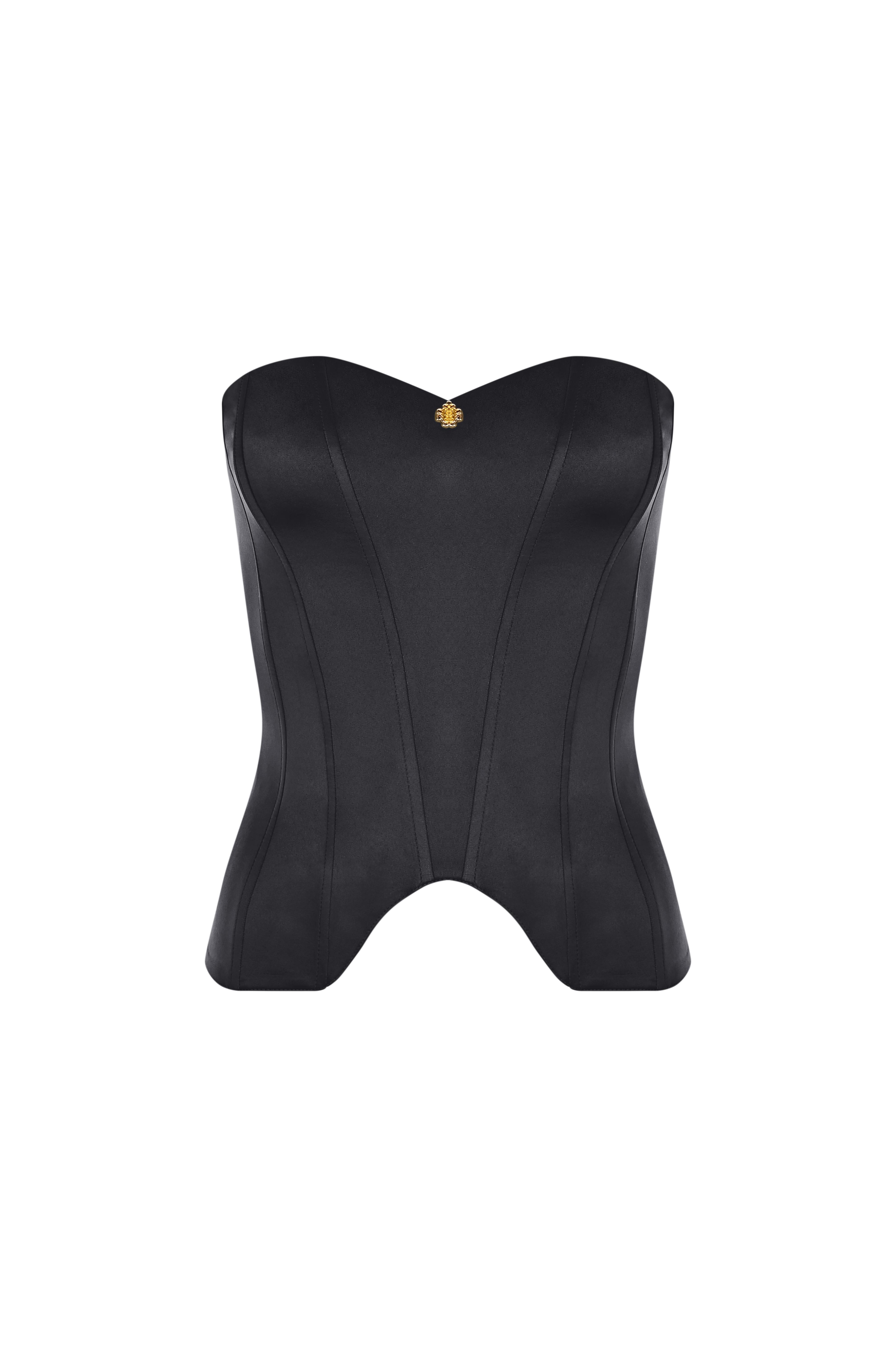 Sensure Siyah Saten Korse