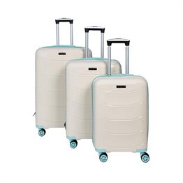 MODA MP21 SU YEŞİLİ PP KIRILMAZ SİLİKON 3'LÜ VALİZ SETİ