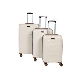 MODA MP21 VİZON PP KIRILMAZ SİLİKON 3'LÜ VALİZ SETİ