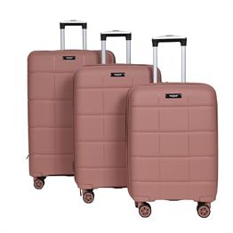 MODA MV-22 GÜL KURUSU PP KIRILMAZ SİLİKON 3'LÜ VALİZ SETİ