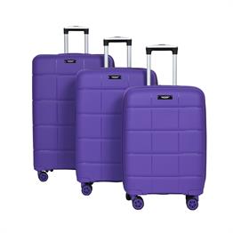 MODA MV-22 MOR PP KIRILMAZ SİLİKON 3'LÜ VALİZ SETİ