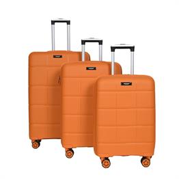 MODA MV-22 TURUNCU PP KIRILMAZ SİLİKON 3'LÜ VALİZ SETİ
