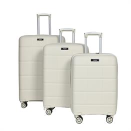 MODA MV-23 BEYAZ PP KIRILMAZ SİLİKON 3'LÜ VALİZ SETİ