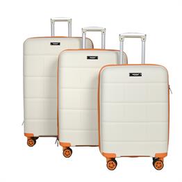 MODA MV-23 TURUNCU PP KIRILMAZ SİLİKON 3'LÜ VALİZ SETİ