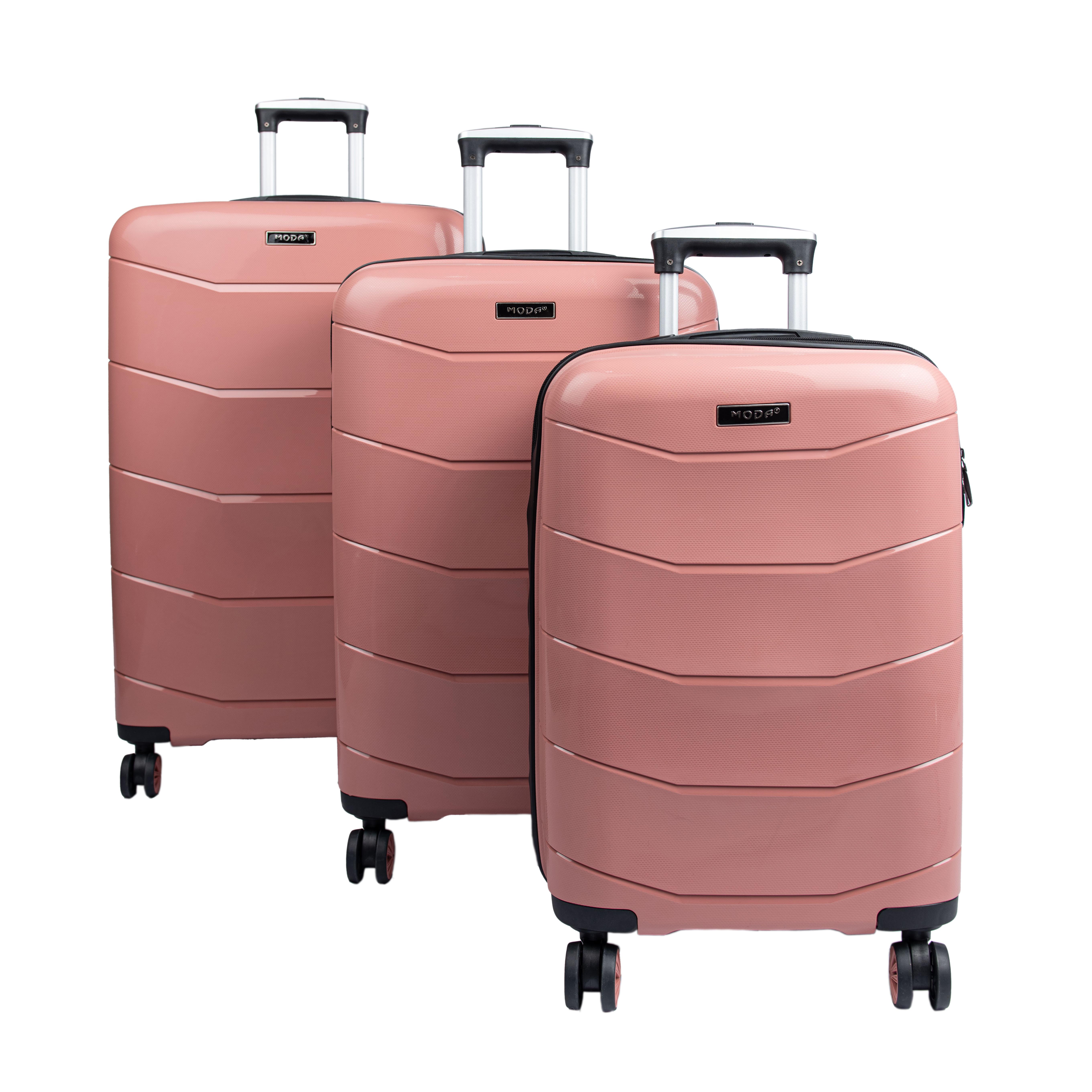MODA PP20 GÜLKURUSU PP KIRILMAZ SİLİKON 3'LÜ VALİZ SETİ