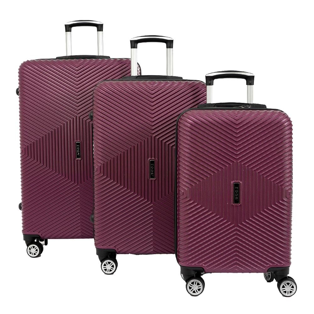 MV 11 BORDO ABS PLASTİK 3 LÜ VALİZ SETİ