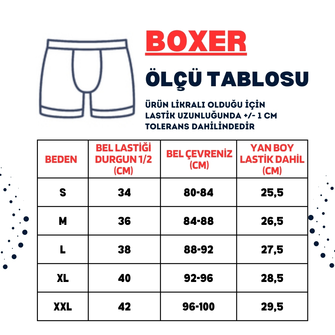 ERKEK BOXER ÖLÇÜ TABLOSU