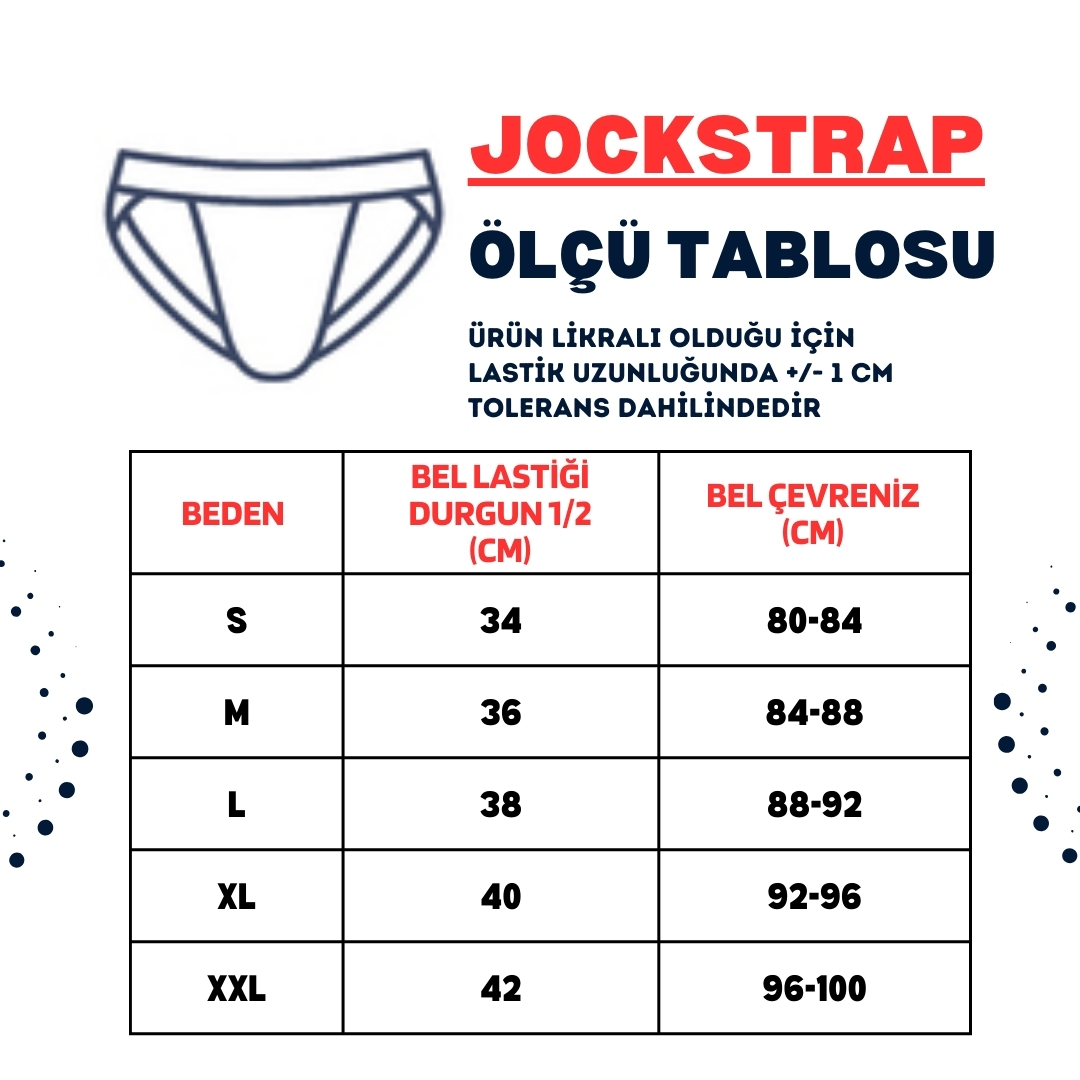 ERKEK JOCKSTRAP ÖLÇÜ TABLOSU