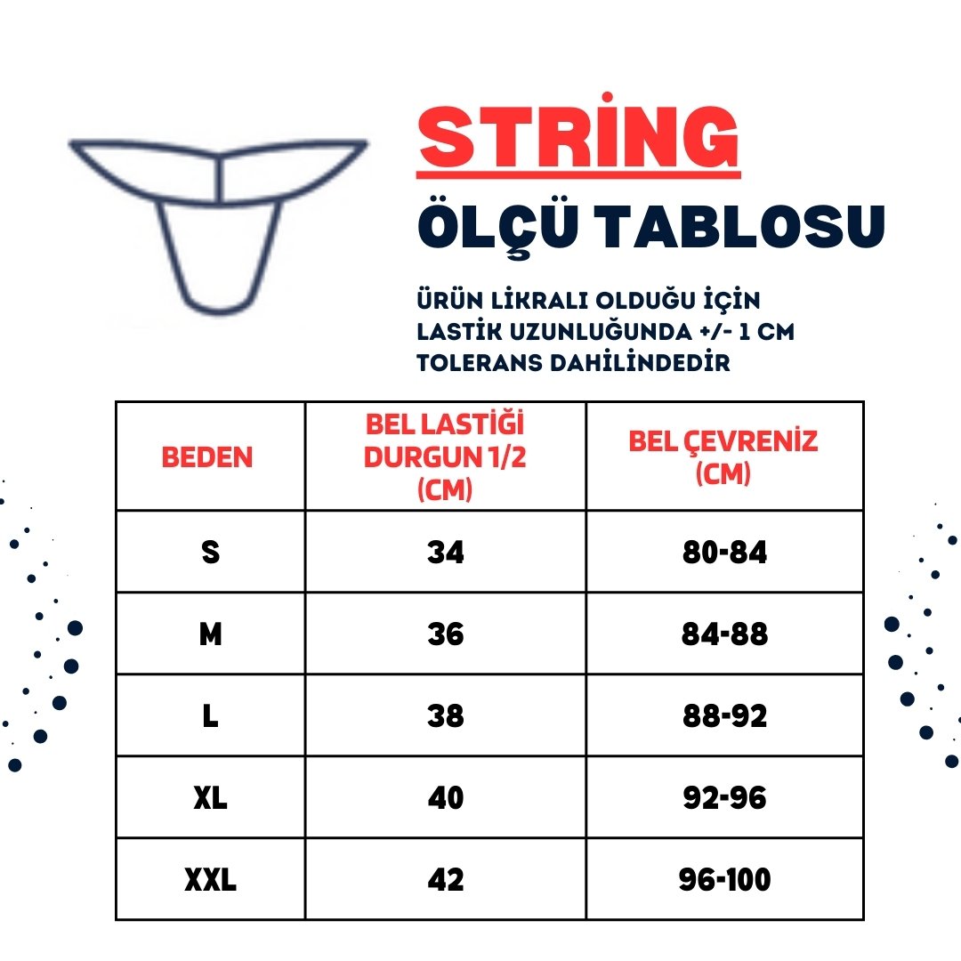 ERKEK STRİNG ÖLÇÜ TABLOSU