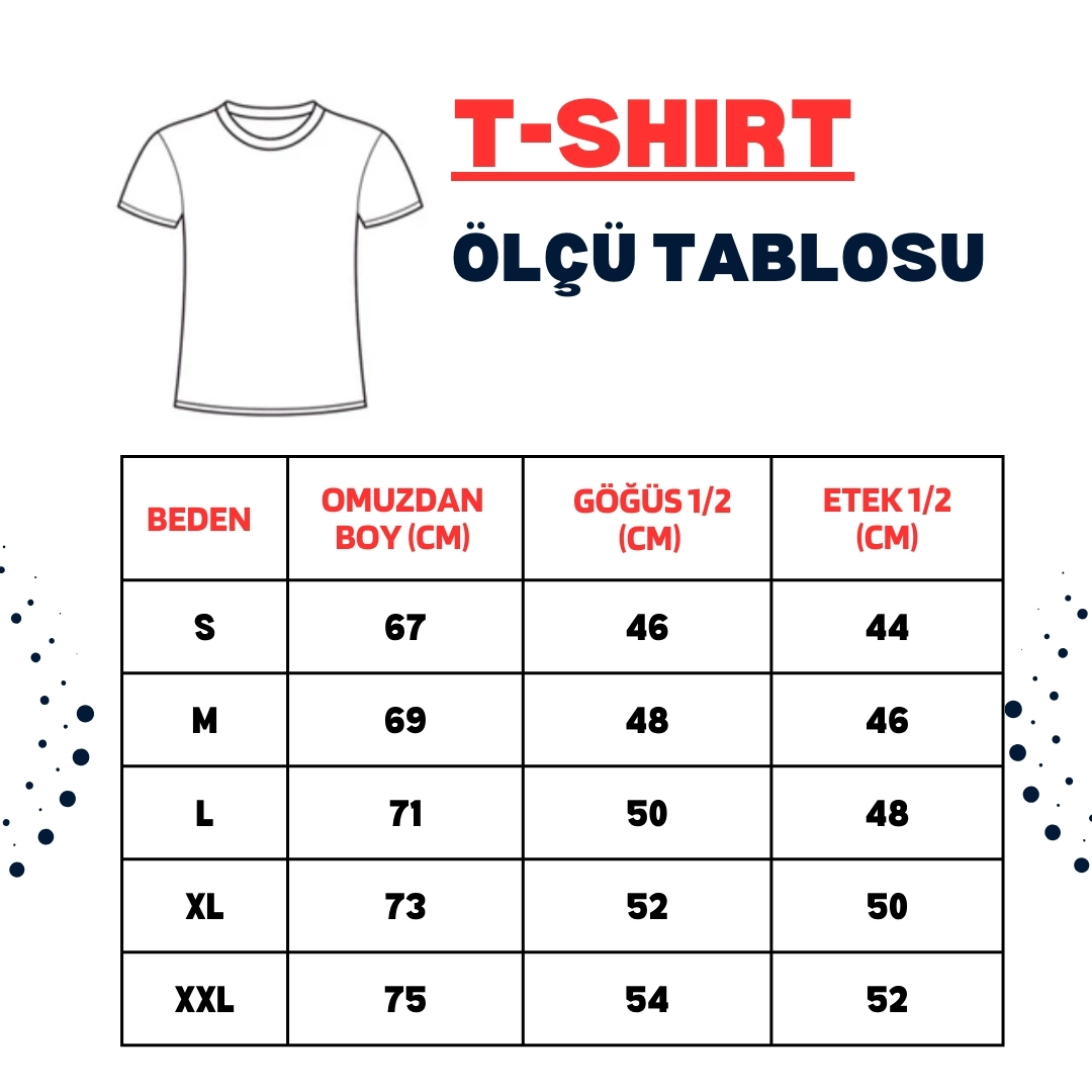 ERKEK T-SHIRT ÖLÇÜ TABLOSU