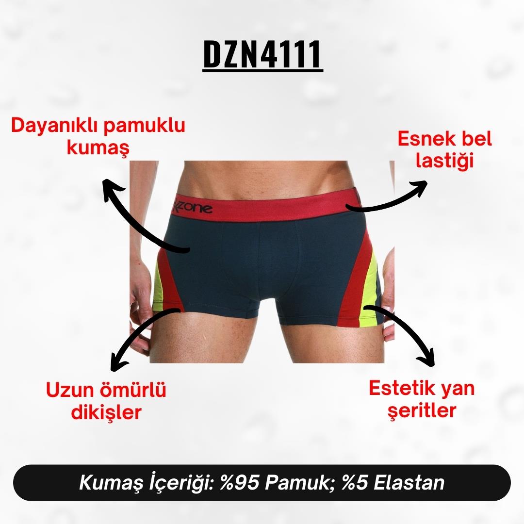 Antrasit Parçalı Desenli Erkek Boxer - DZN4111