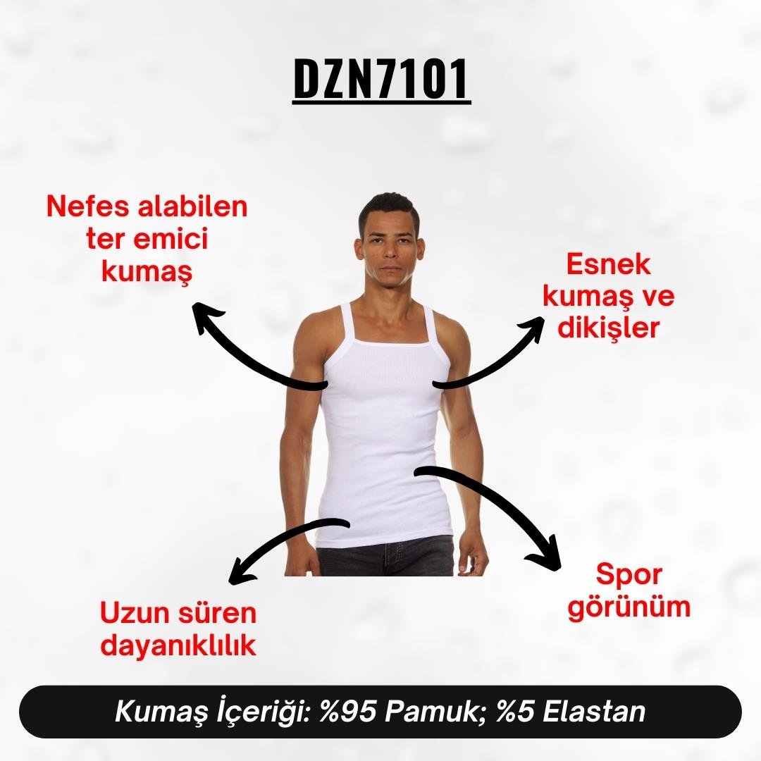 Askılı Beyaz Erkek Atlet - DZN7101