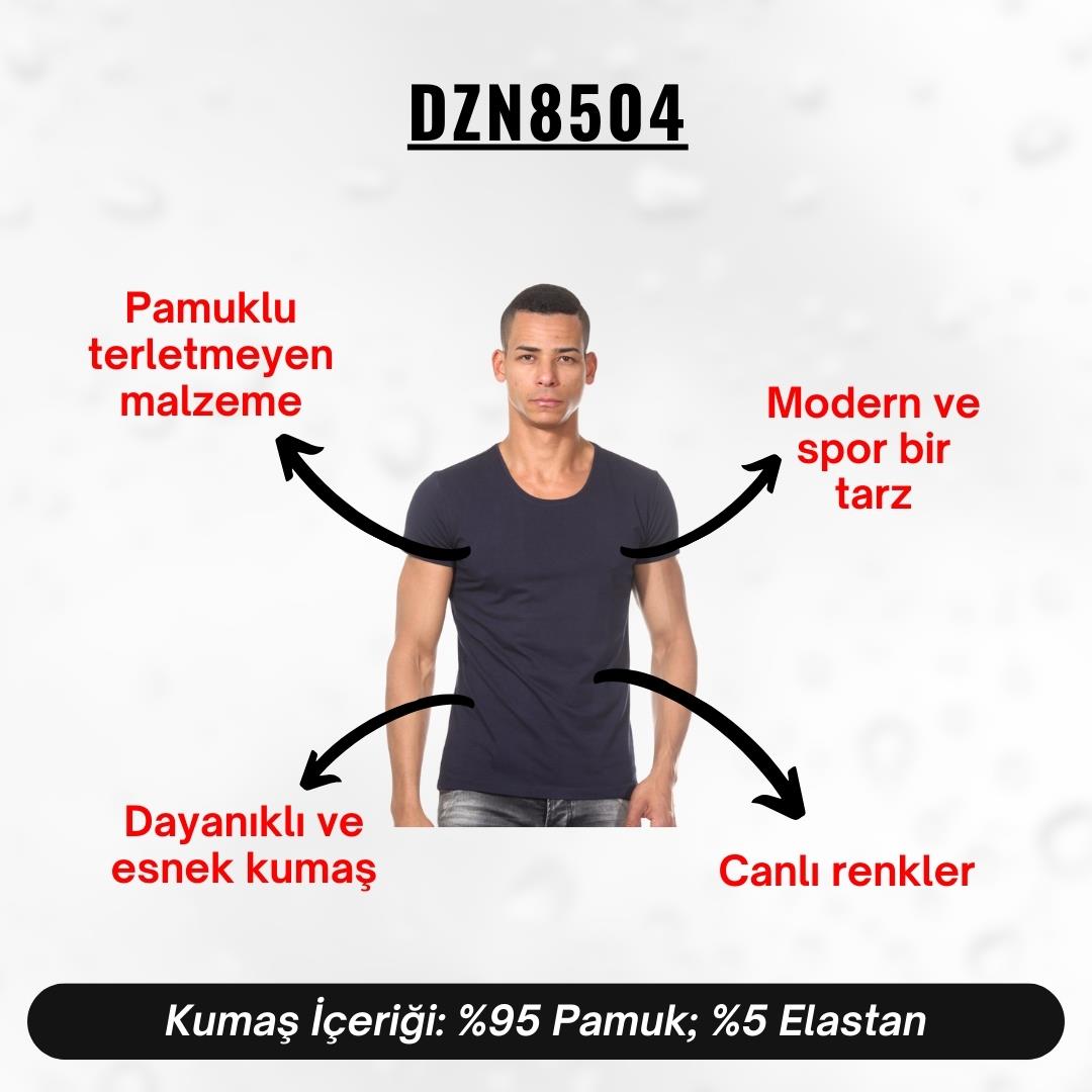 Bisiklet Yaka Lacivert Erkek T-Shirt - DZN8504