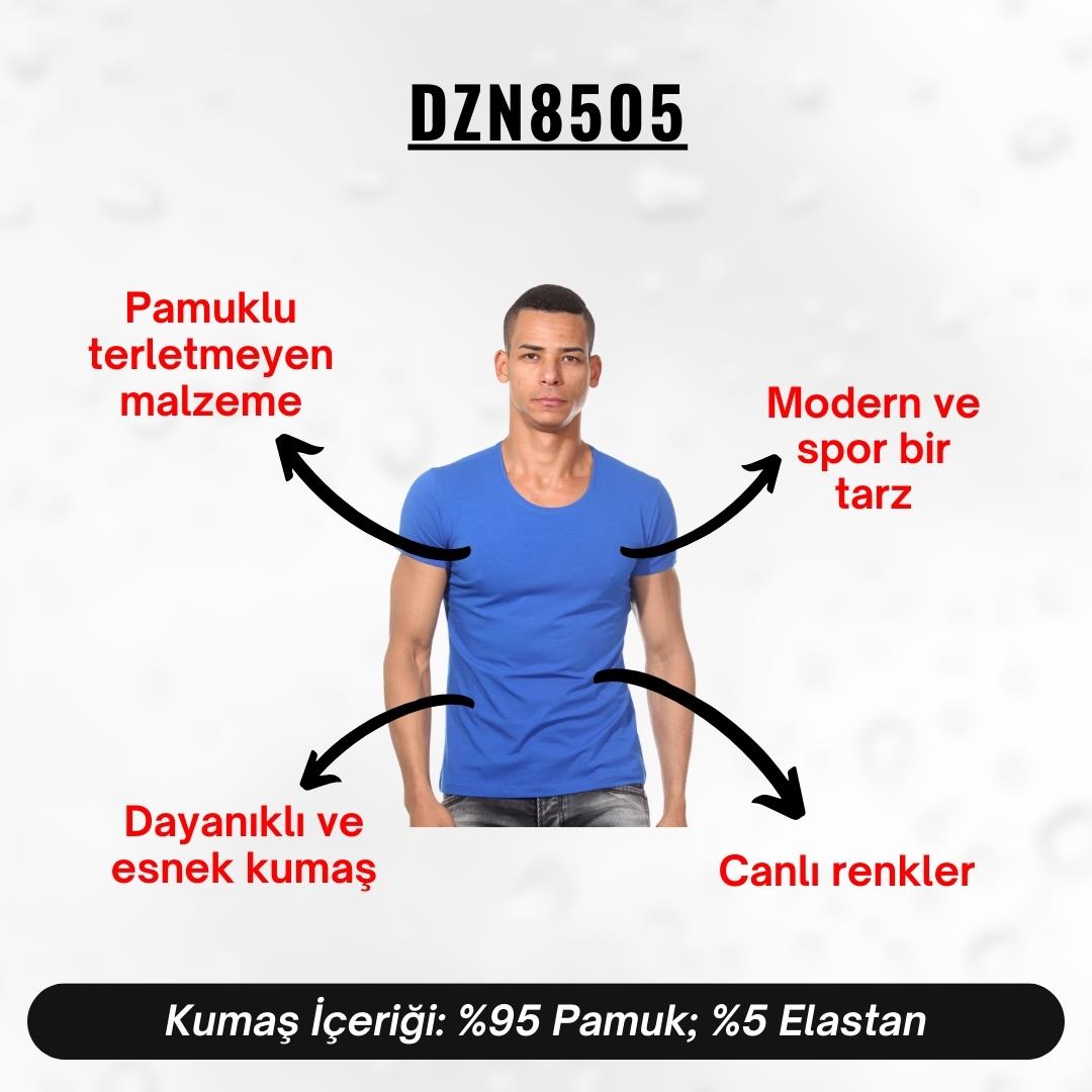 Bisiklet Yaka Saks Erkek T-Shirt - DZN8505