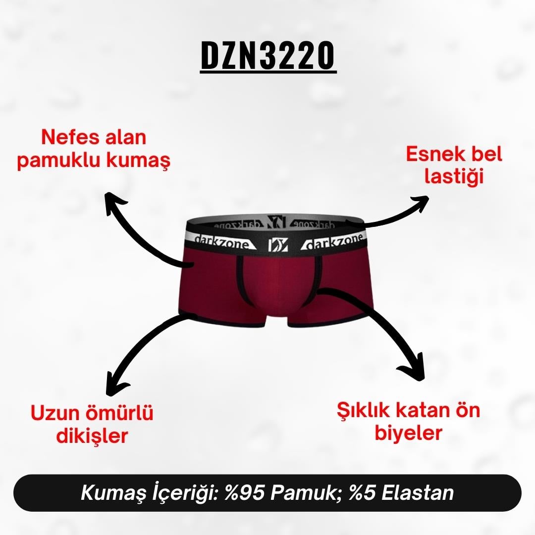 Biyeli Bordo Erkek Boxer - DZN3220