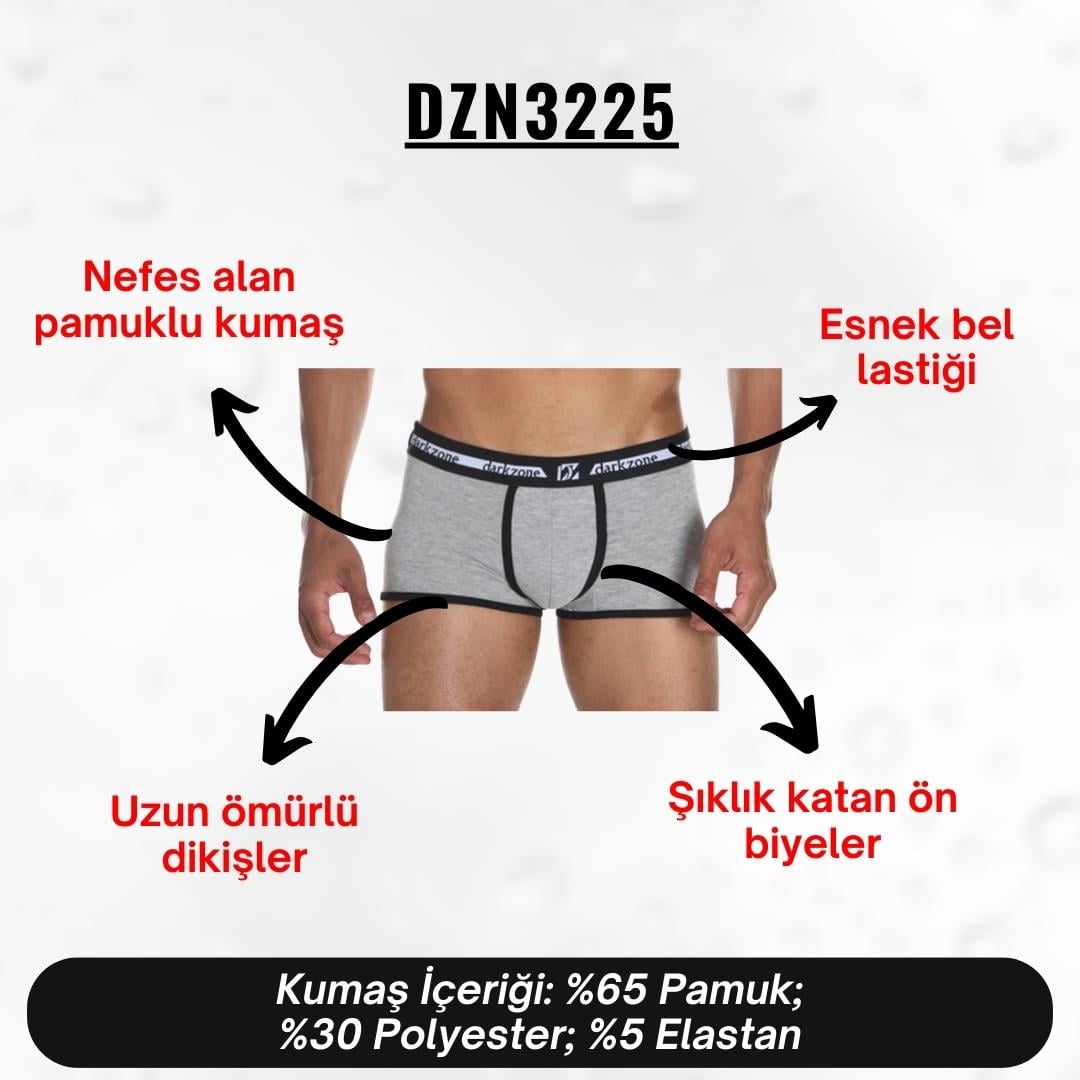 Biyeli Gri Erkek Boxer- DZN3225