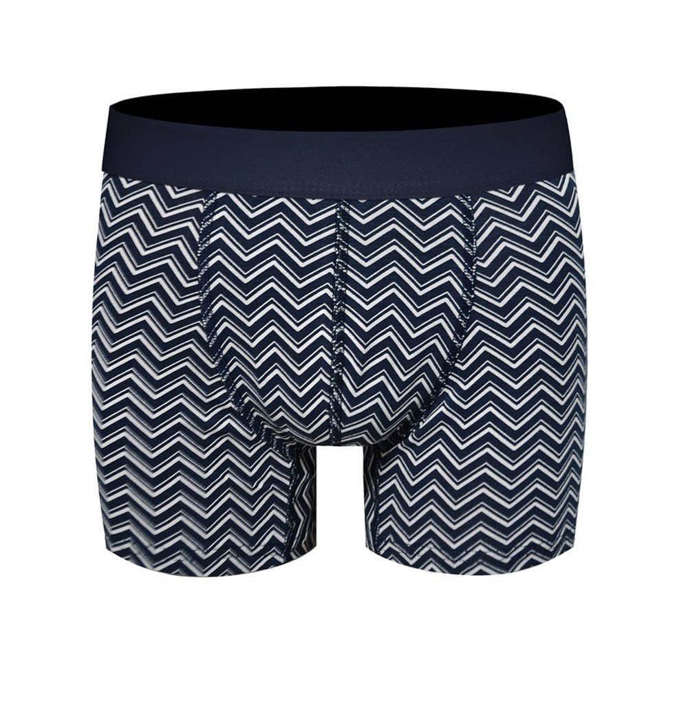 Zikzak Desenli Lacivert Erkek Boxer - DZN2640