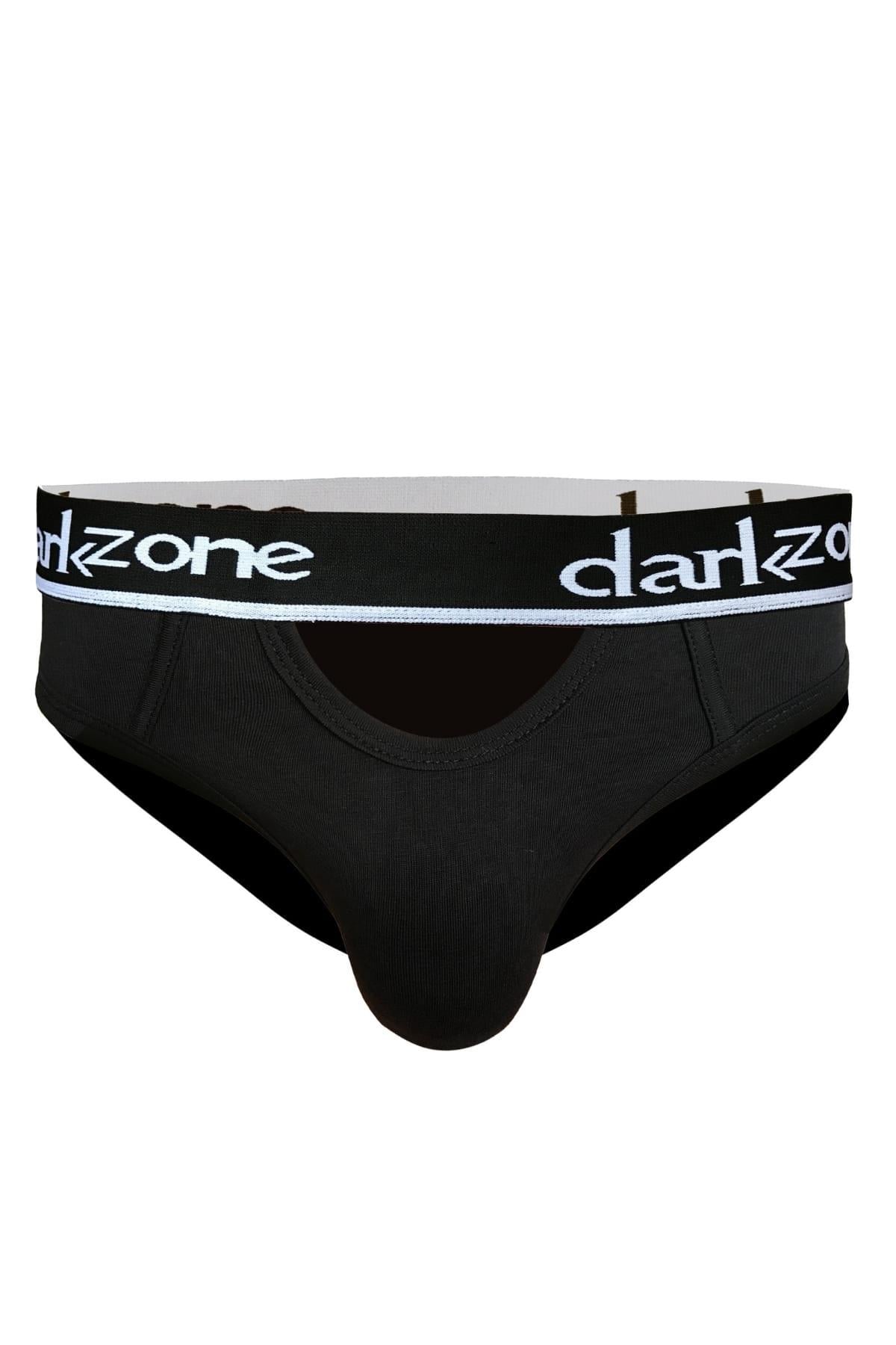 Erkek Siyah Önü Açık Slip Külot