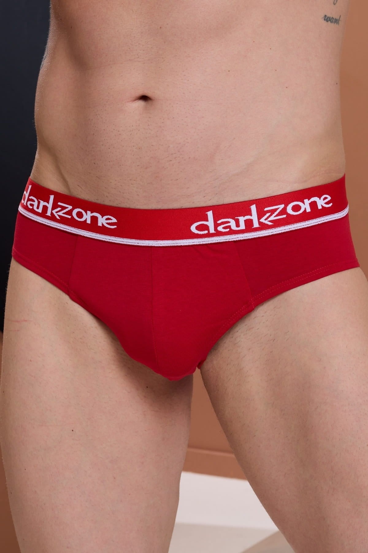 Erkek Kırmızı Pamuklu Lastikli Slip Külot
