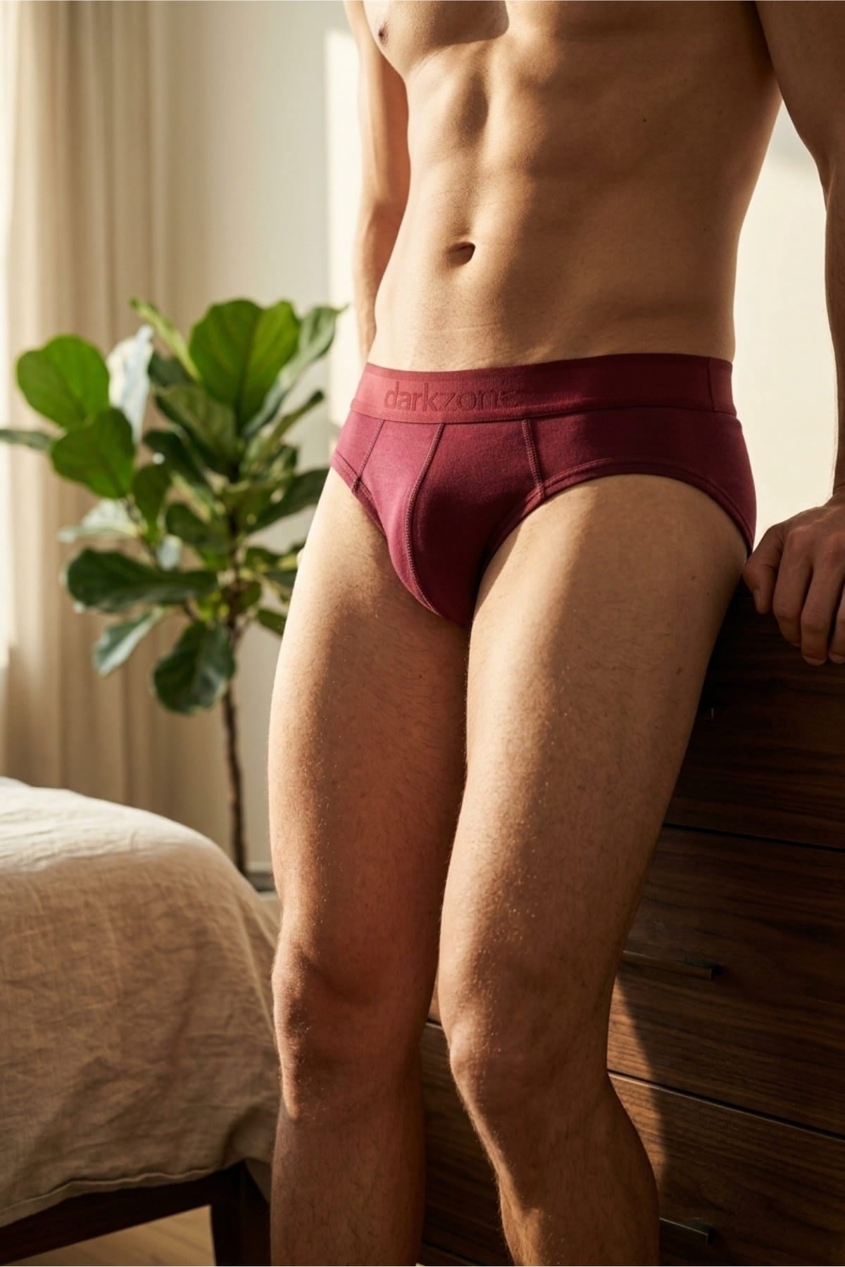 Erkek Bordo Pamuklu Lastikli Slip Külot