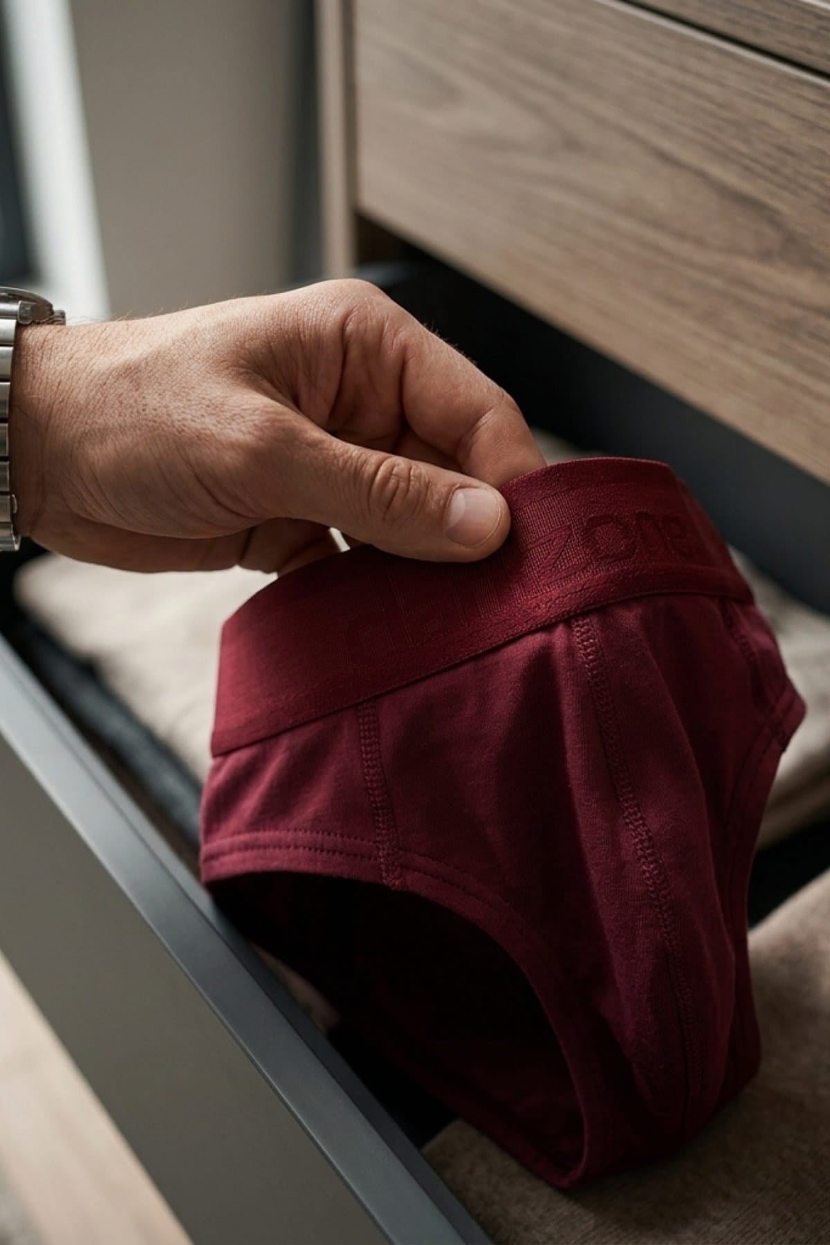 Erkek Bordo Pamuklu Lastikli Slip Külot