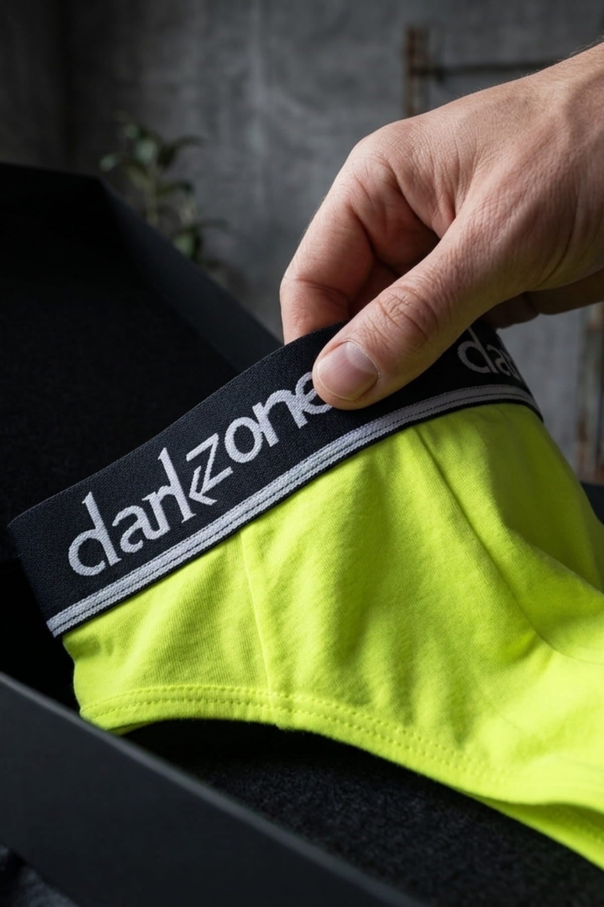 Erkek Neon Sarı Pamuklu Lastikli Slip Külot