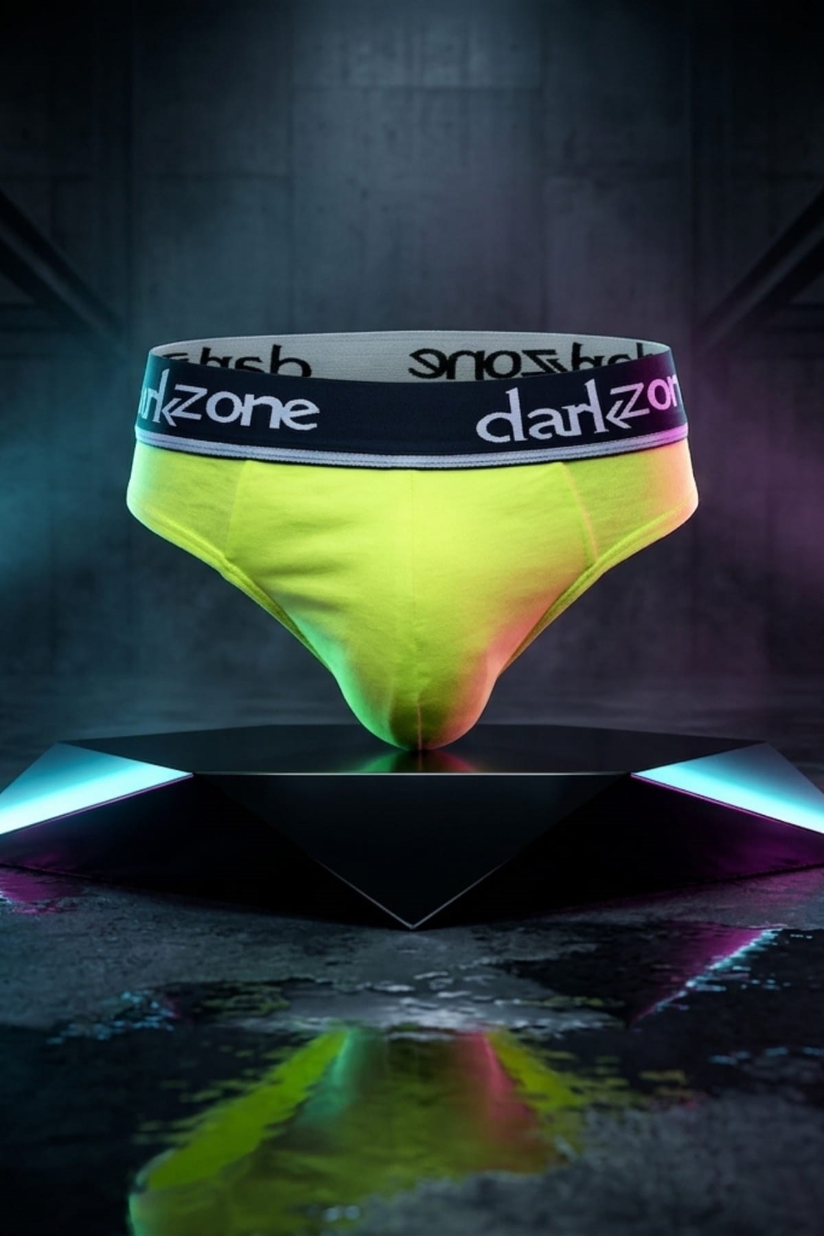 Erkek Neon Sarı Pamuklu Lastikli Slip Külot