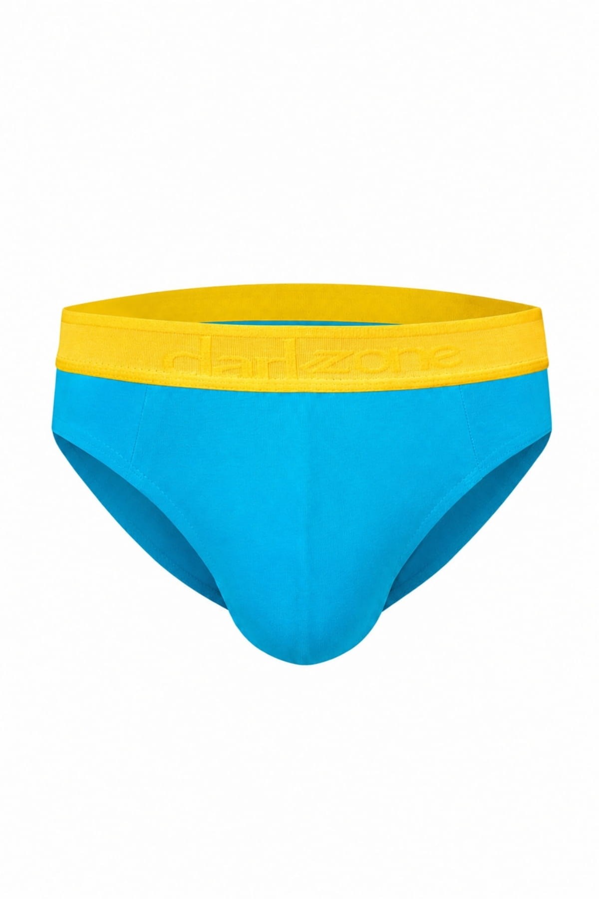 Erkek Sarı Lastikli Turkuaz Pamuklu Lastikli Slip Külot