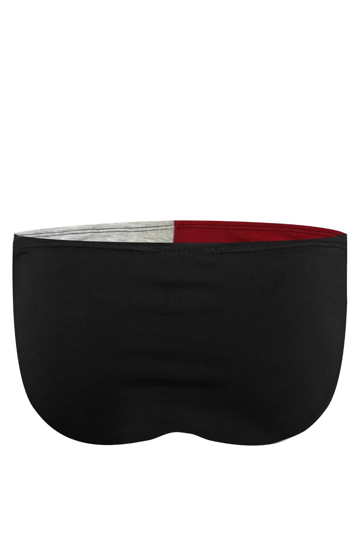 Erkek Gri Bordo Pamuklu Klasik Slip Külot