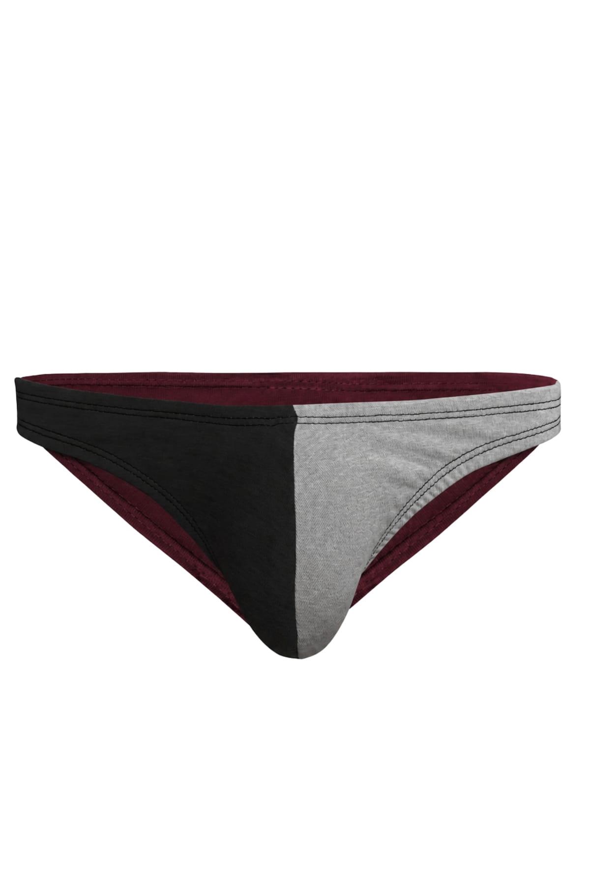 Erkek Siyah Gri Pamuklu Klasik Slip Külot