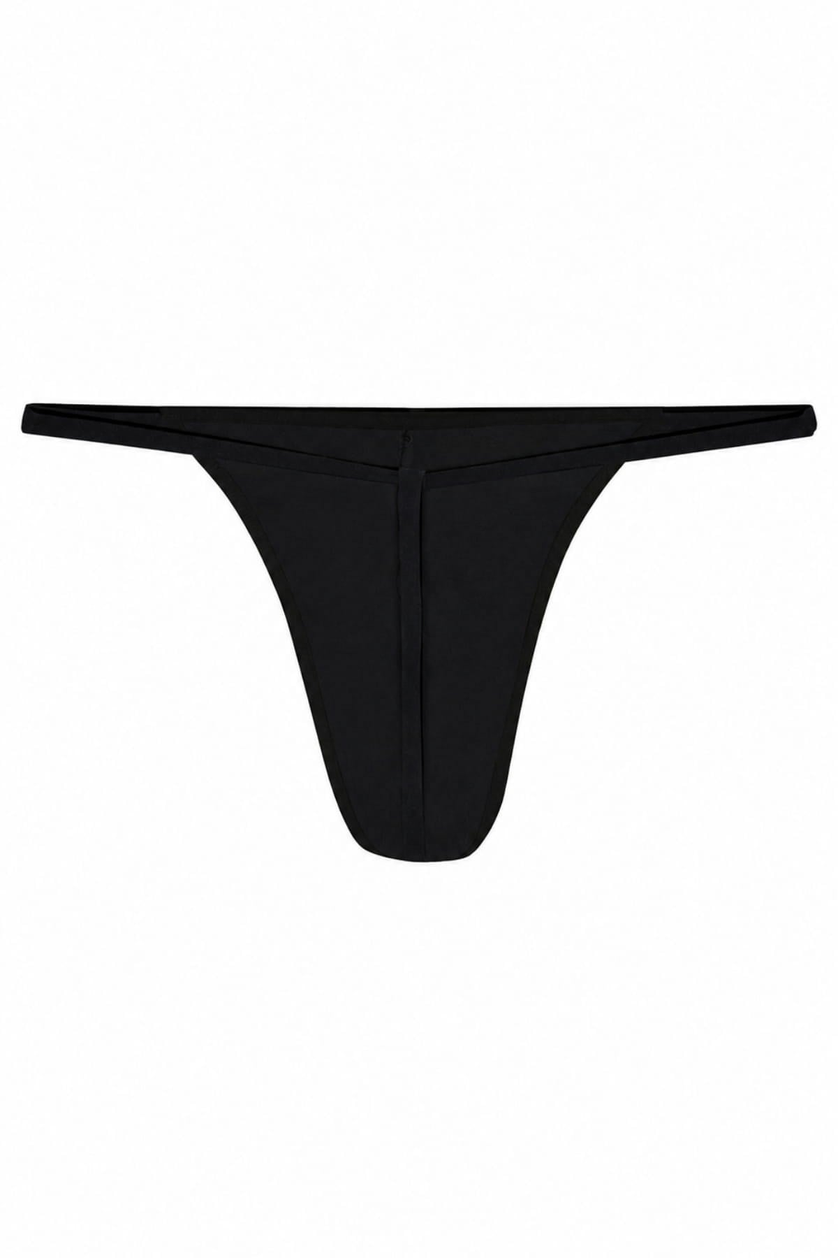 Erkek Fantezi Siyah Pamuklu String