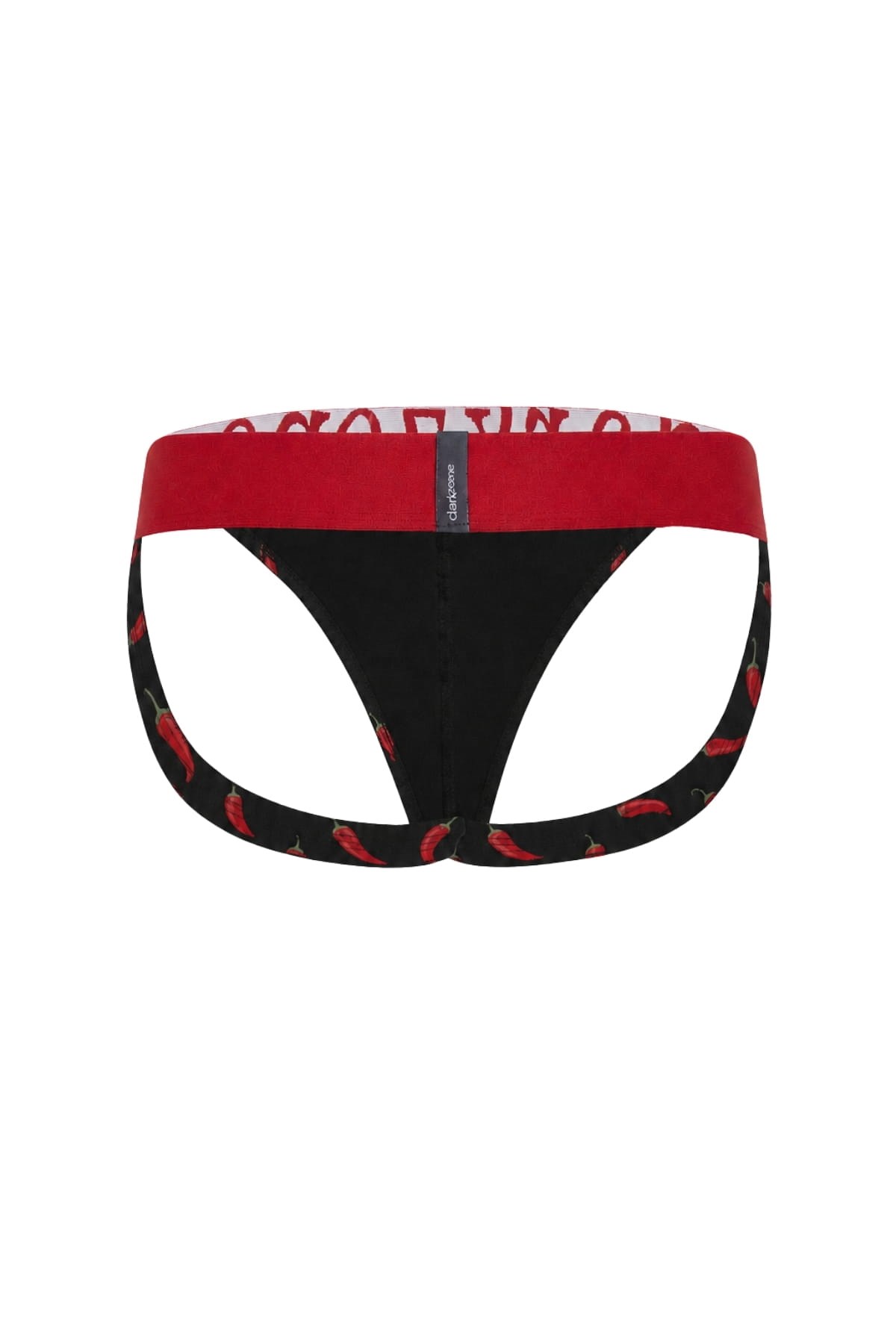 Erkek Fantezi Arkası Açık Acı Biber Desenli Jockstrap
