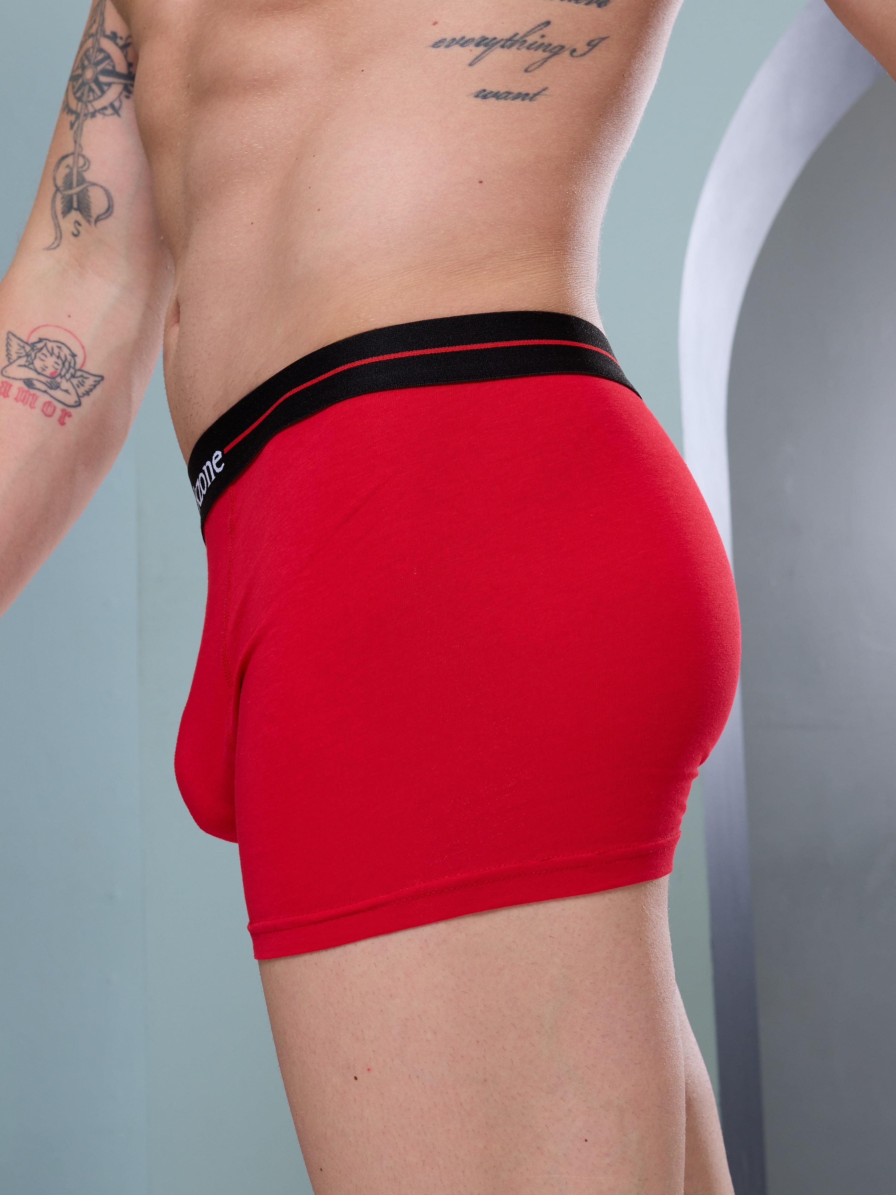 Likralı Kırmızı Erkek Boxer - DZN2056