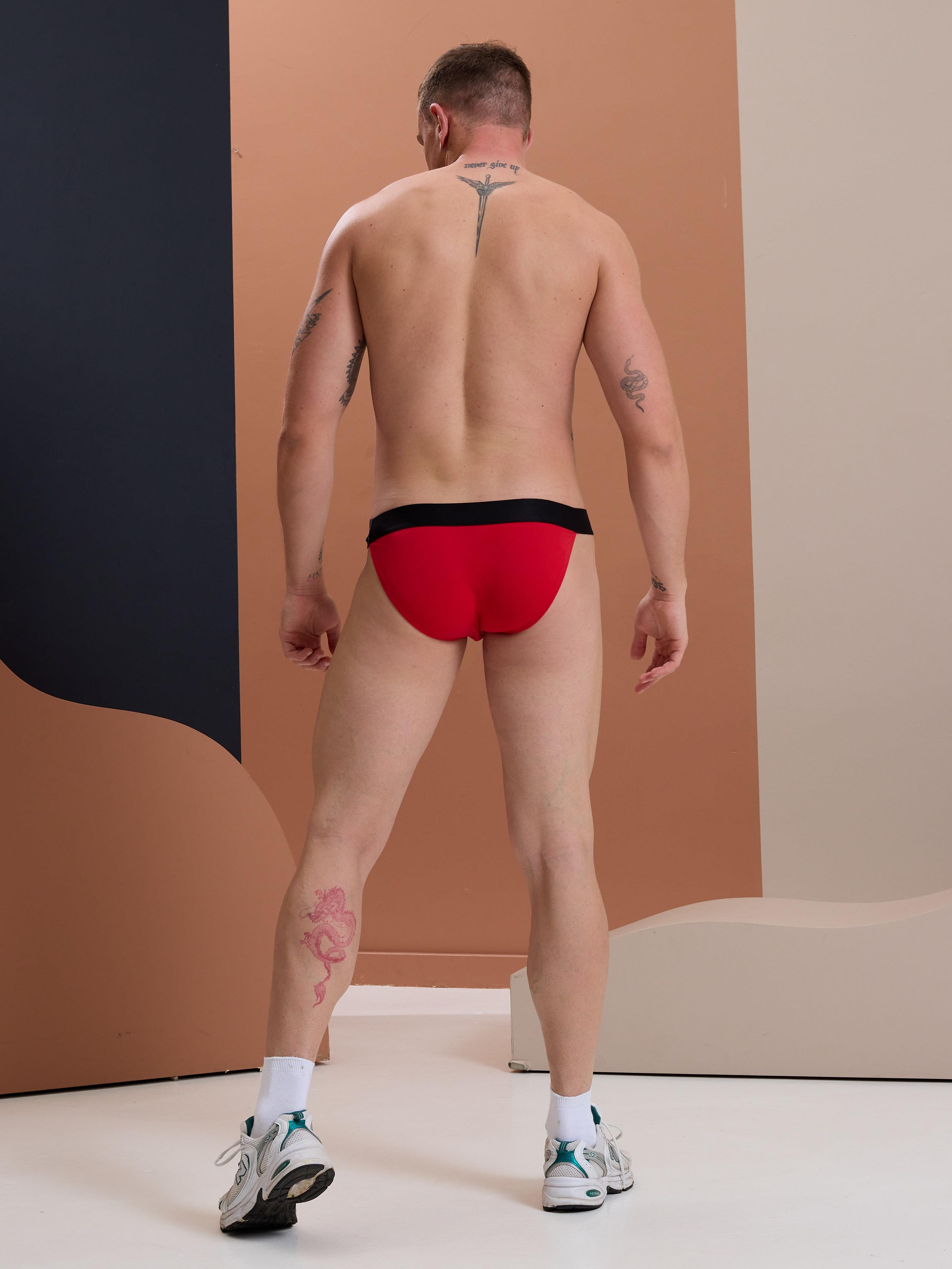 Geniş Lastikli Kırmızı Erkek Slip Külot  - DZN6156