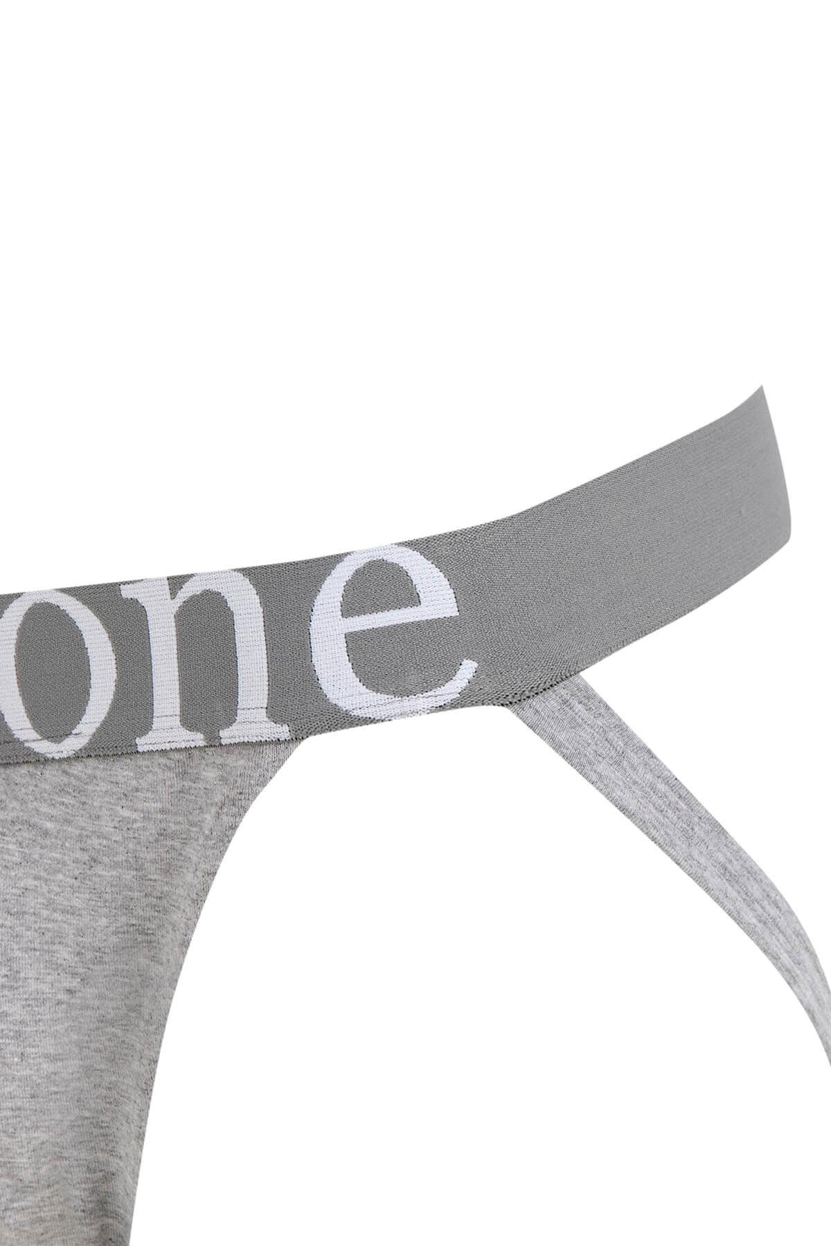 Fantezi Arkası Açık Gri Erkek Jockstrap-DZN6853