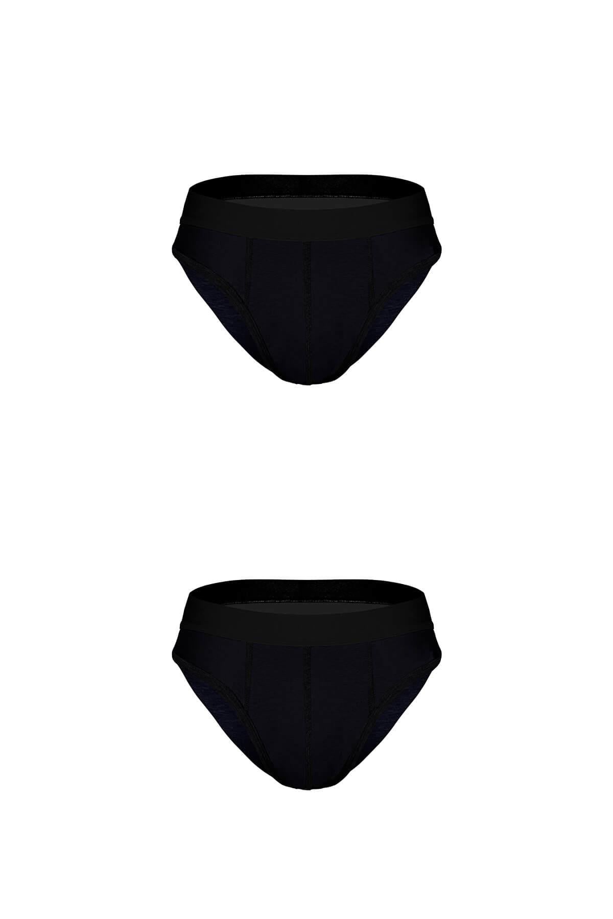 Erkek 2li Lastikli Siyah Slip - DZNDF0001
