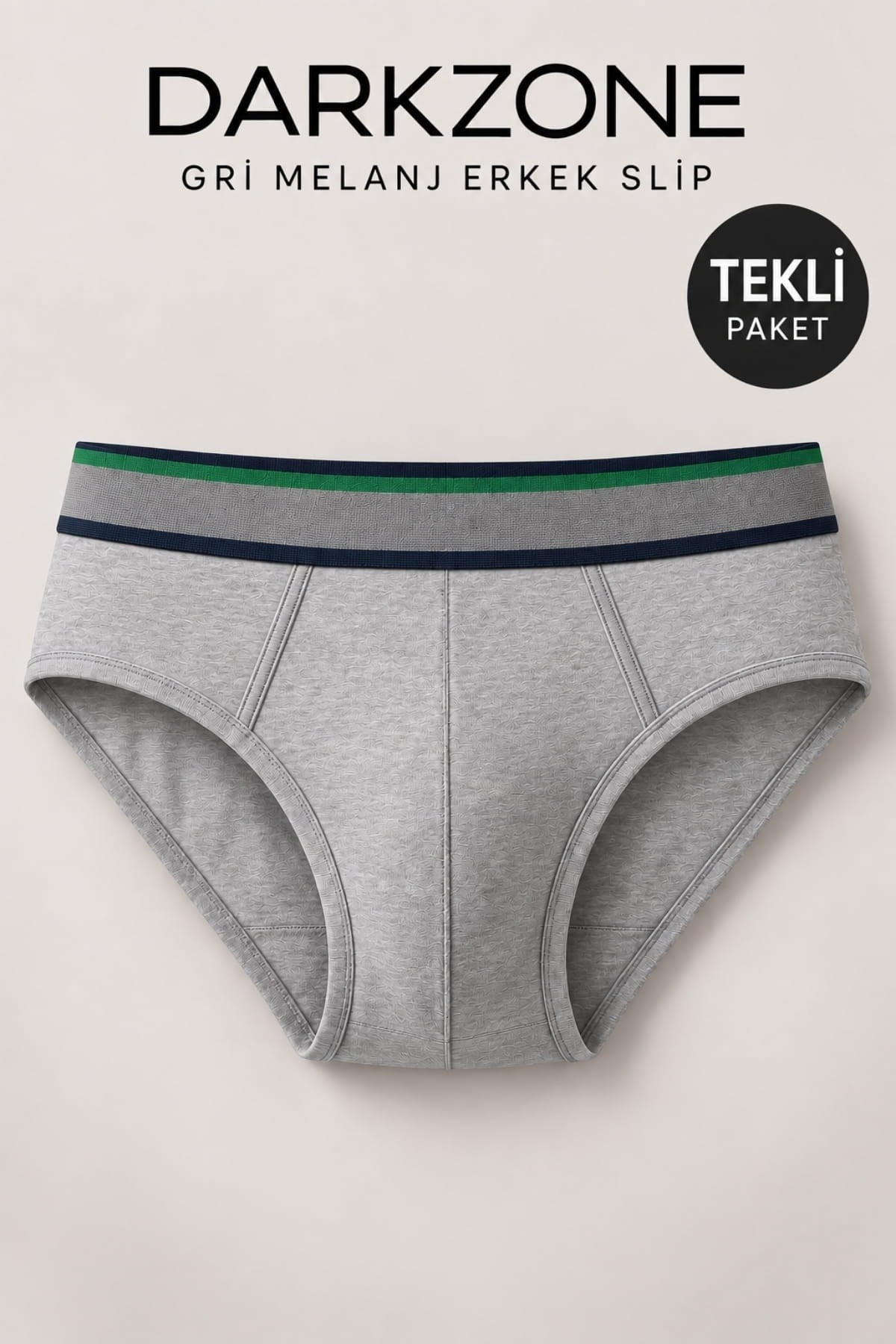 Erkek Lastikli Gri Slip - DZNDF1004