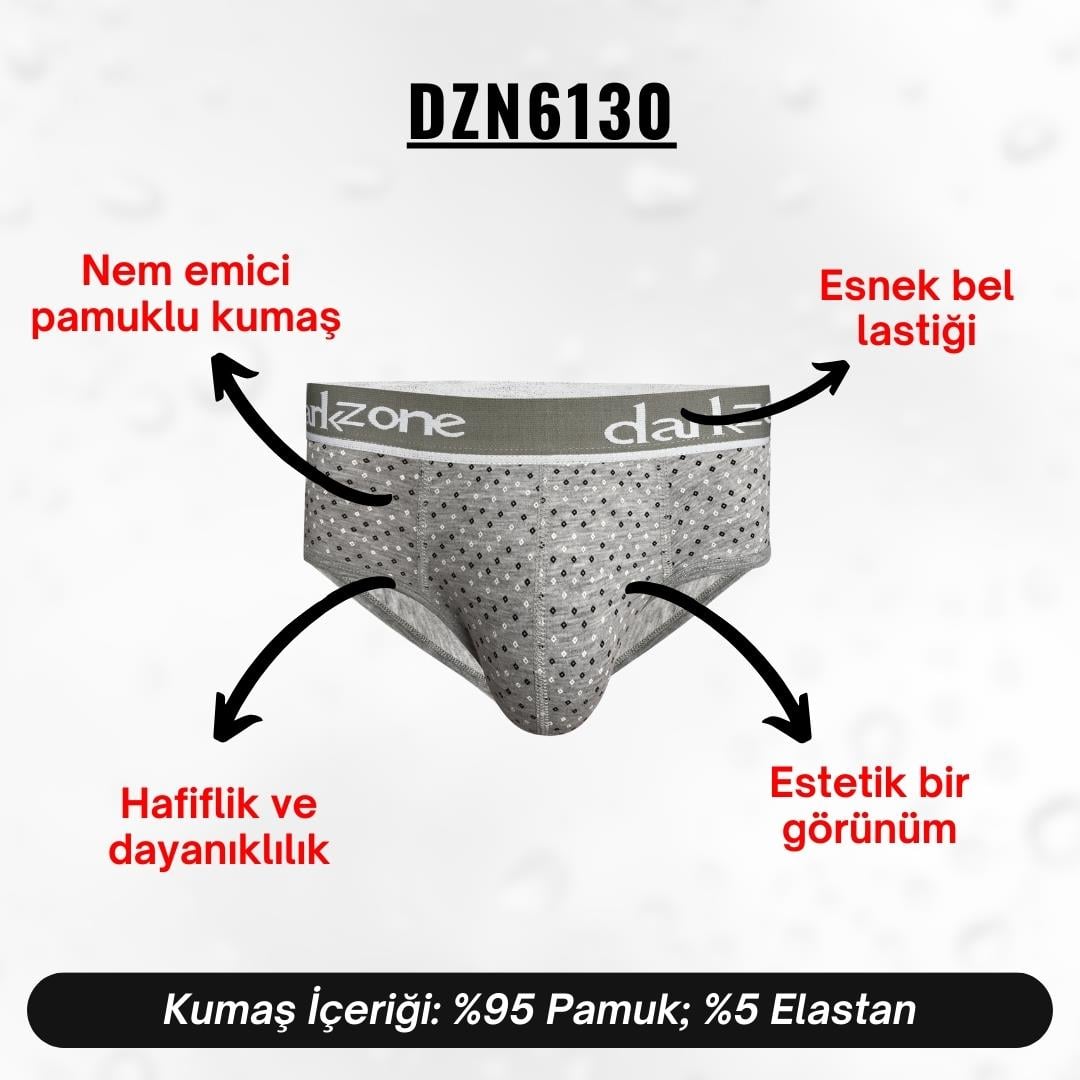 Desenli Gri Hipster Erkek Slip - DZN6130