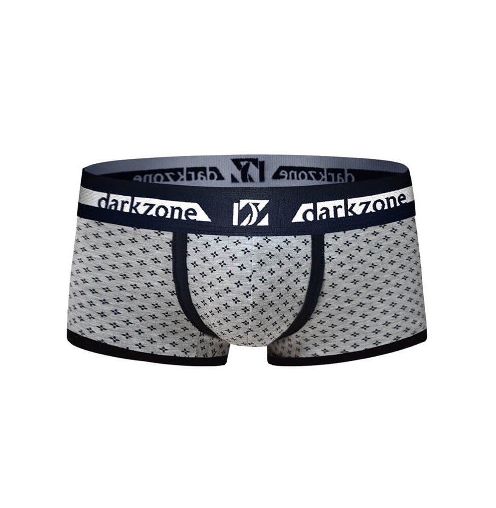 Biyeli Desenli Gri Erkek Boxer - DZN3213