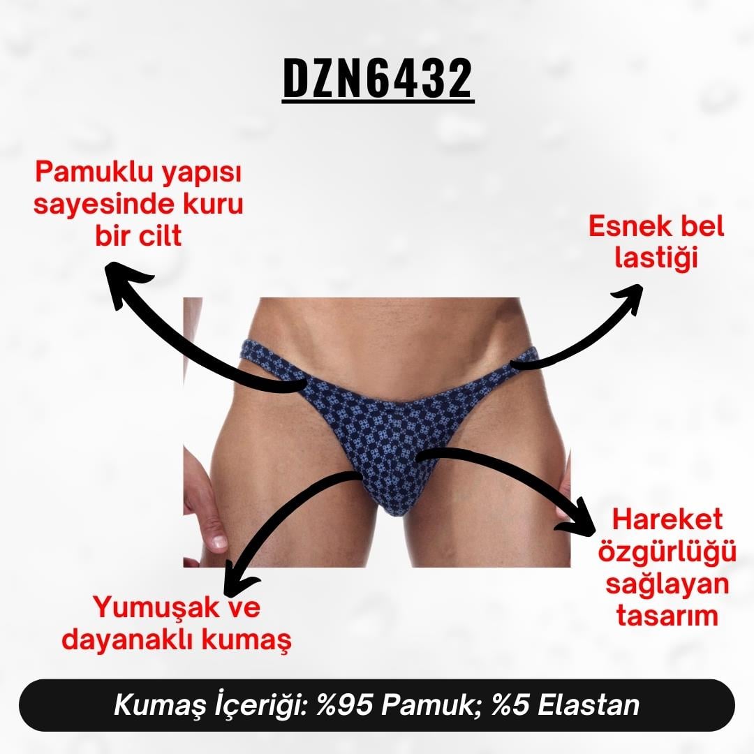 Desenli Lacivert Erkek Slip - DZN6432
