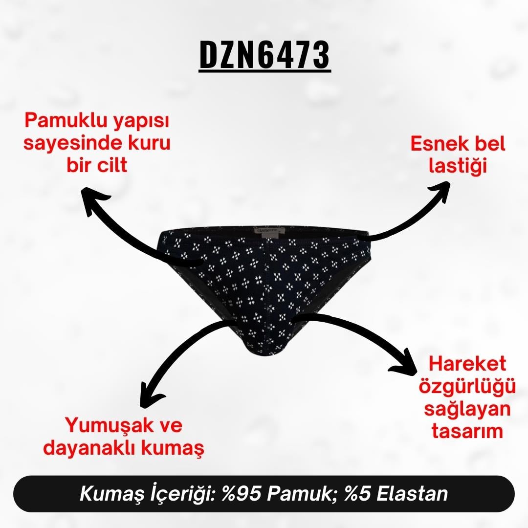 Desenli Lacivert Erkek Slip - DZN6473