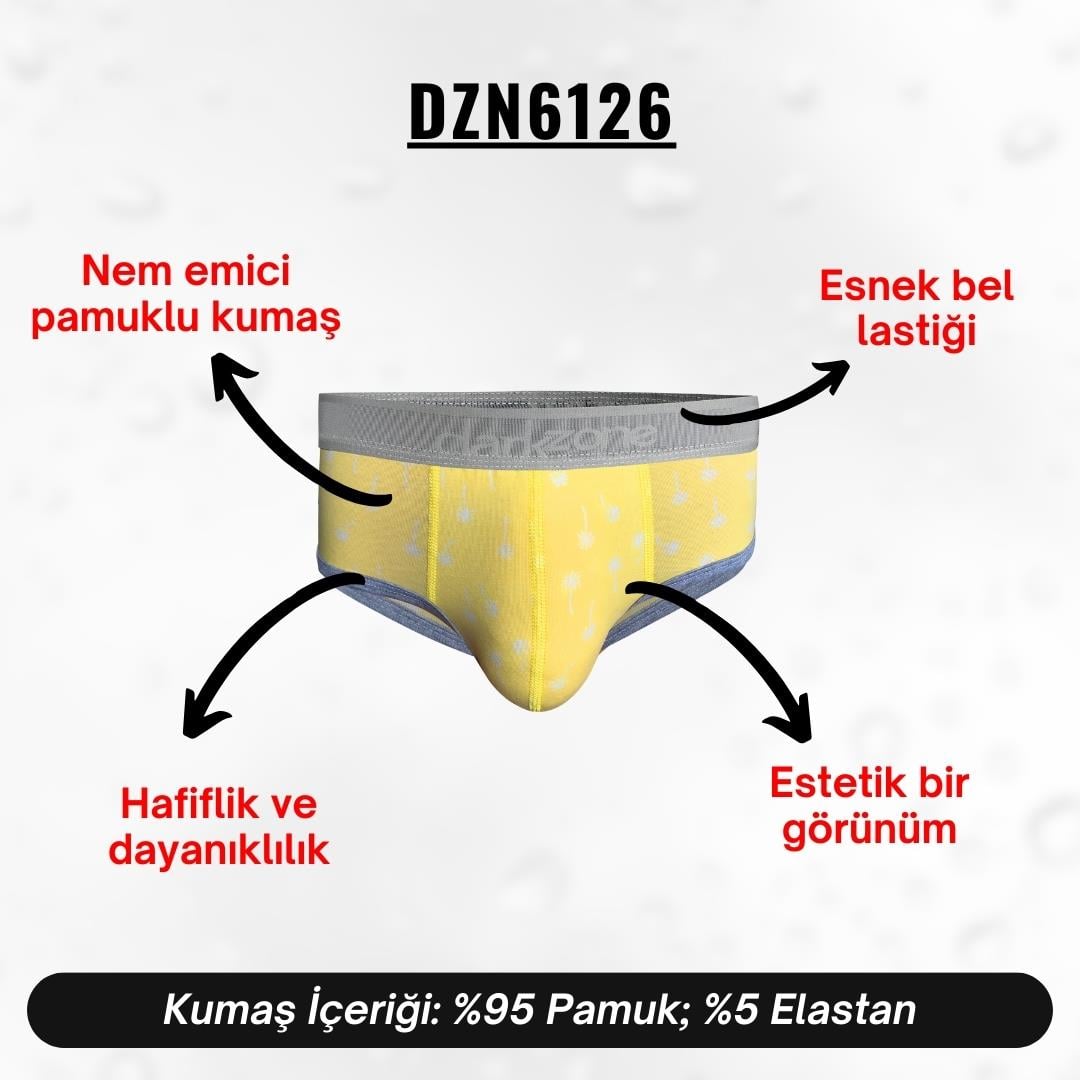 Desenli Sarı Hipster Erkek Slip - DZN6126