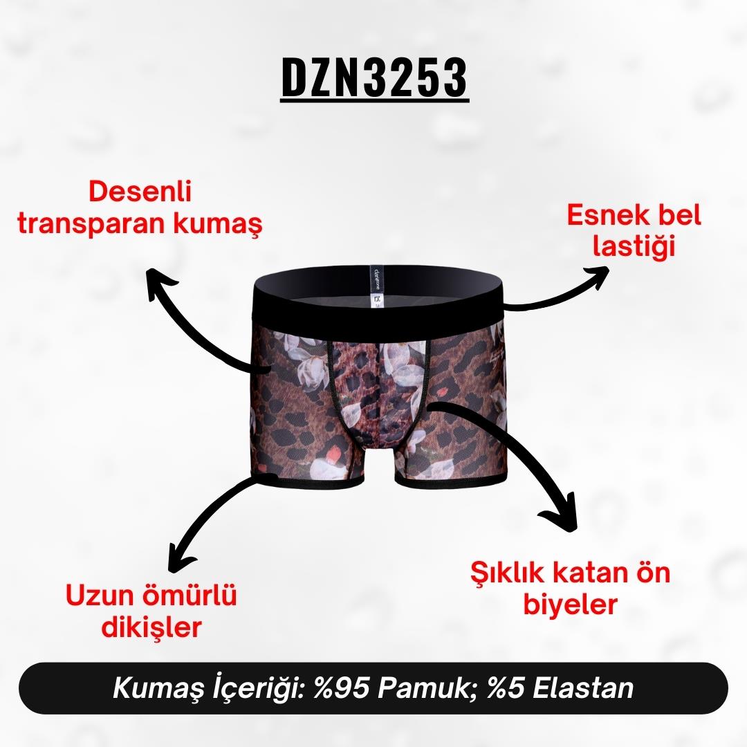 Desenli Transparan Erkek Kısa Boxer - DZN3253