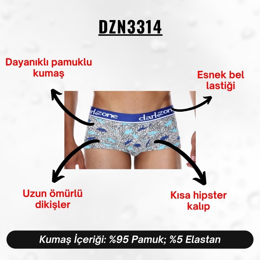 Dinazor Desenli Kısa Erkek Boxer - DZN3314