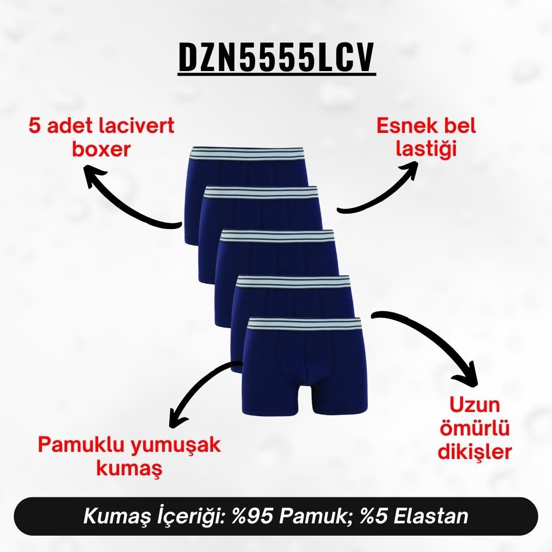 Erkek Boxer Lacivert 5li Set - DZN5555LCV