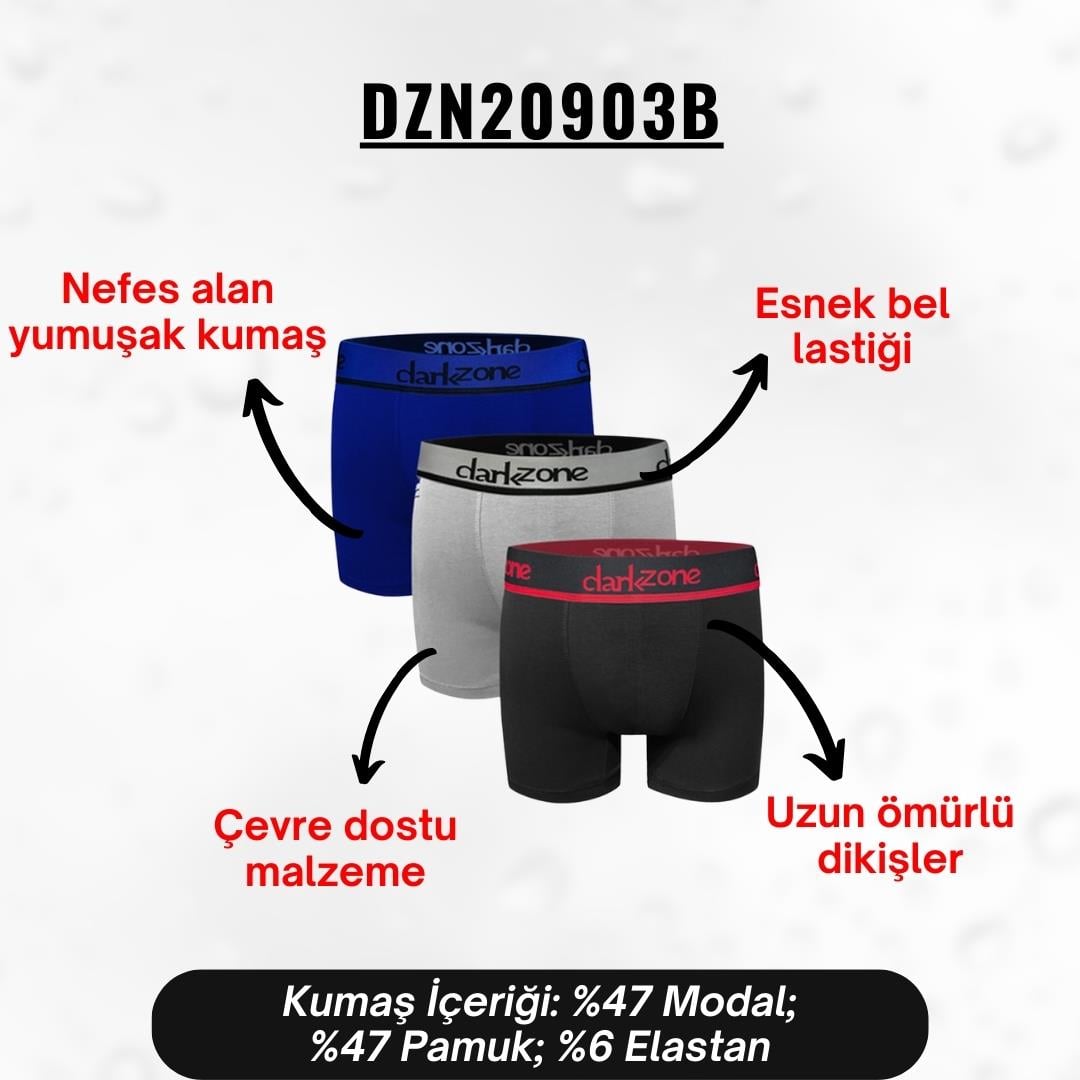 Erkek Boxer Modal 3lü Set - DZN20903B