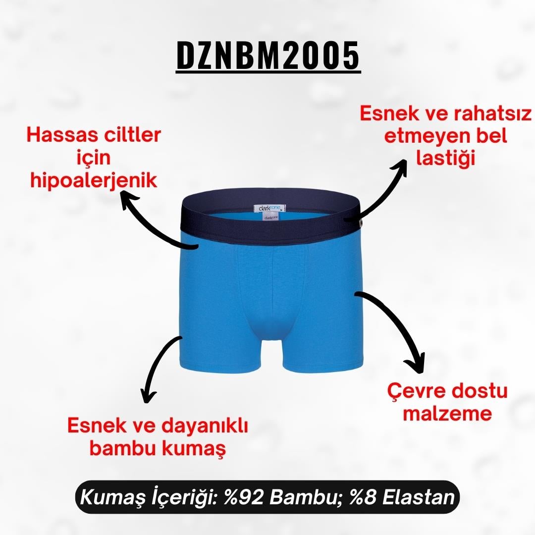 Erkek Mavi Bambu Boxer - DZNBM2005