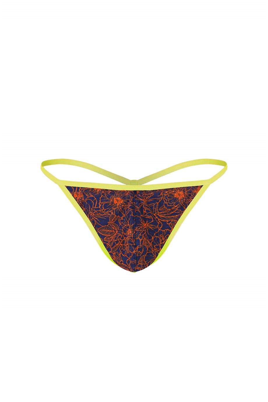 Erkek Neon Lastikli Desenli String - DZN6685